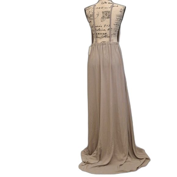 Show Me Your Mumu Amanda Maxi Dress XL Tan High Neck Empire Waist Open Back NWOT - Picture 4 of 10